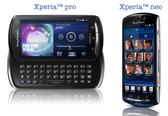 sony ericsson xperia neo pro. Sony Ericsson Xperia pro and
