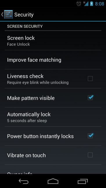 Jelly Bean Face Unlock Android