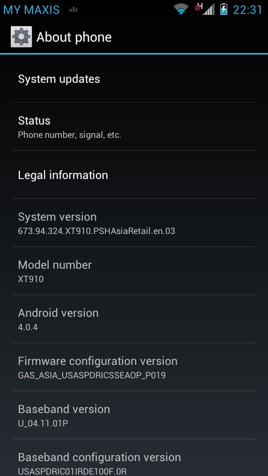 Android 4.0 Motorola RAZR