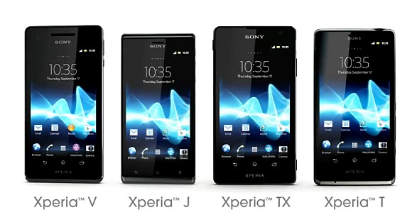 Sony Xperia J, Xperia T, Xperia TX, Xperia V