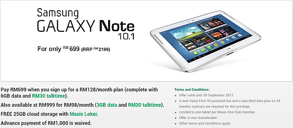 Maxis One Club Samsung Galaxy Note 10.1