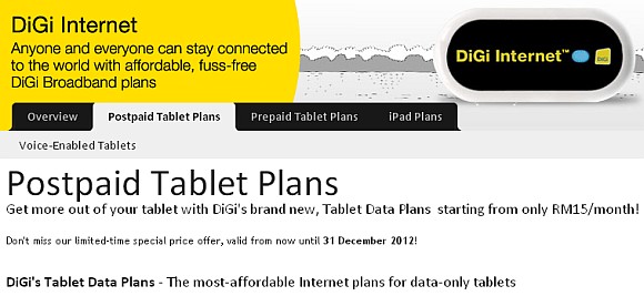 DiGi Tablet Data Plan