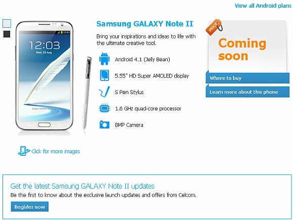 Celcom Samsung Galaxy Note II