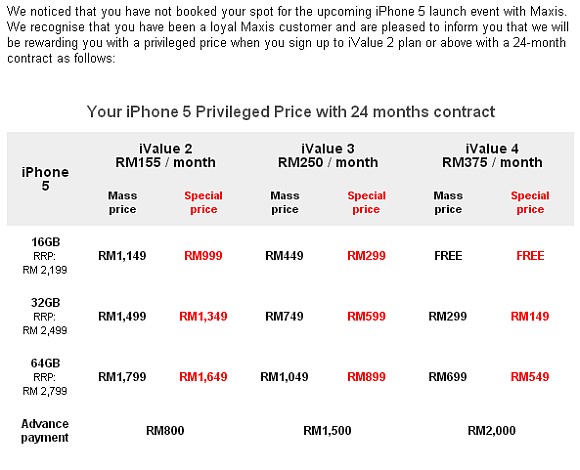 iPhone 5 Malaysia Maxis