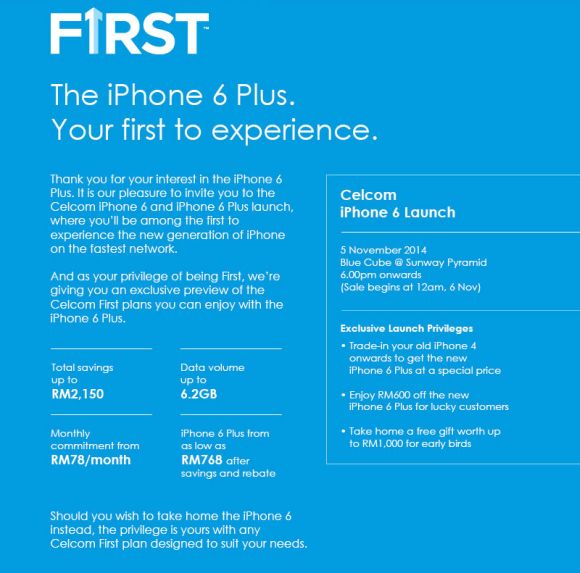 Celcom reveals its iPhone 6 and iPhone 6 Plus pricing - SoyaCincau