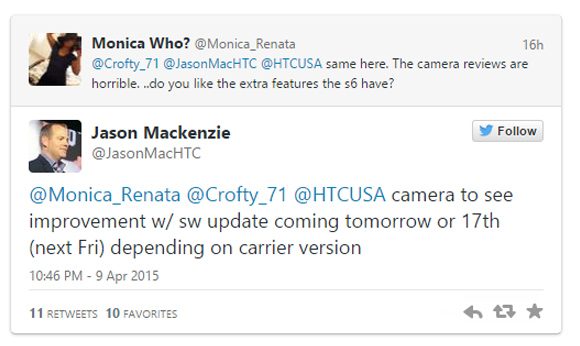 HTC m9 camera tweet