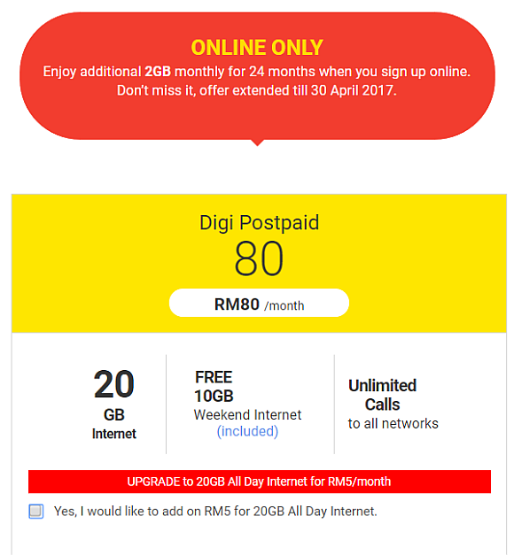 170423 digi postpaid 80 RM5 all day data