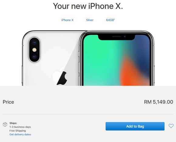 iPhone X now available for purchase on the Malaysian Apple Online Store