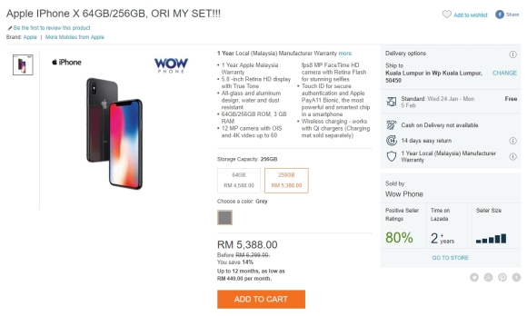拋價清貨？在 LAZADA 購買全新 iPhone X 最低只需 RM4,588；節省最高達 RM560！ 2