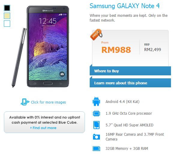Samsung Galaxy Note 4 Price