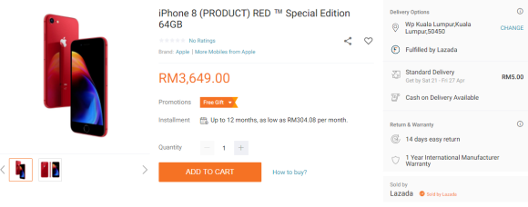 180419 iphone 8 red malaysia lazada 01