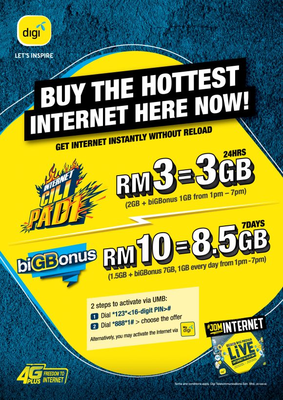 Digi introduces "Prepaid Internet Reload", RM3 for 3GB and ...