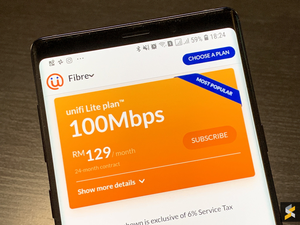 Unifi 100Mbps monthly subscription will remain RM129 after 24 months