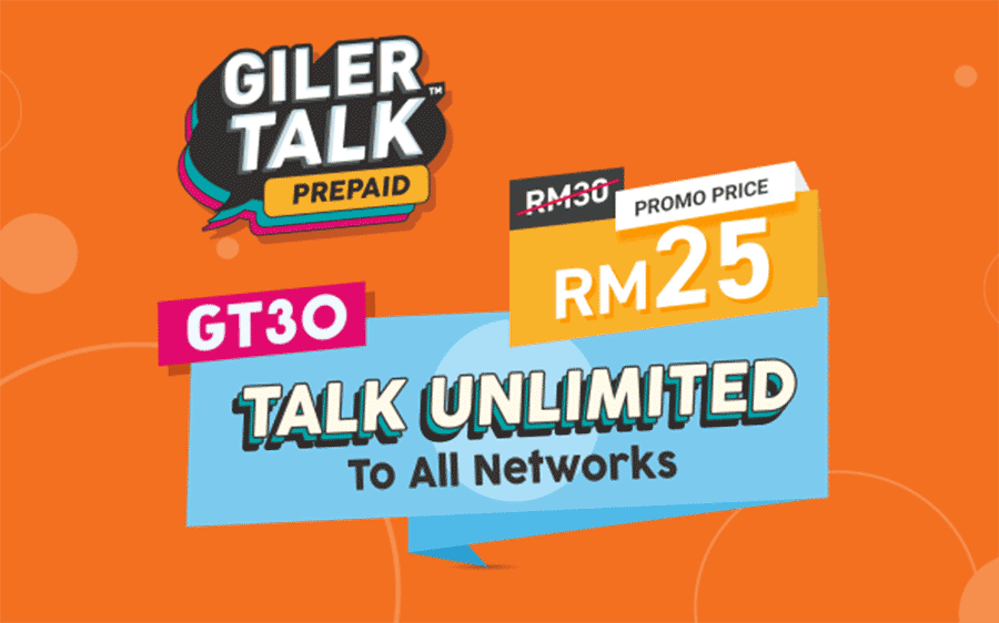 U Mobile unlimited calls Giler Talk Prepaid GT30