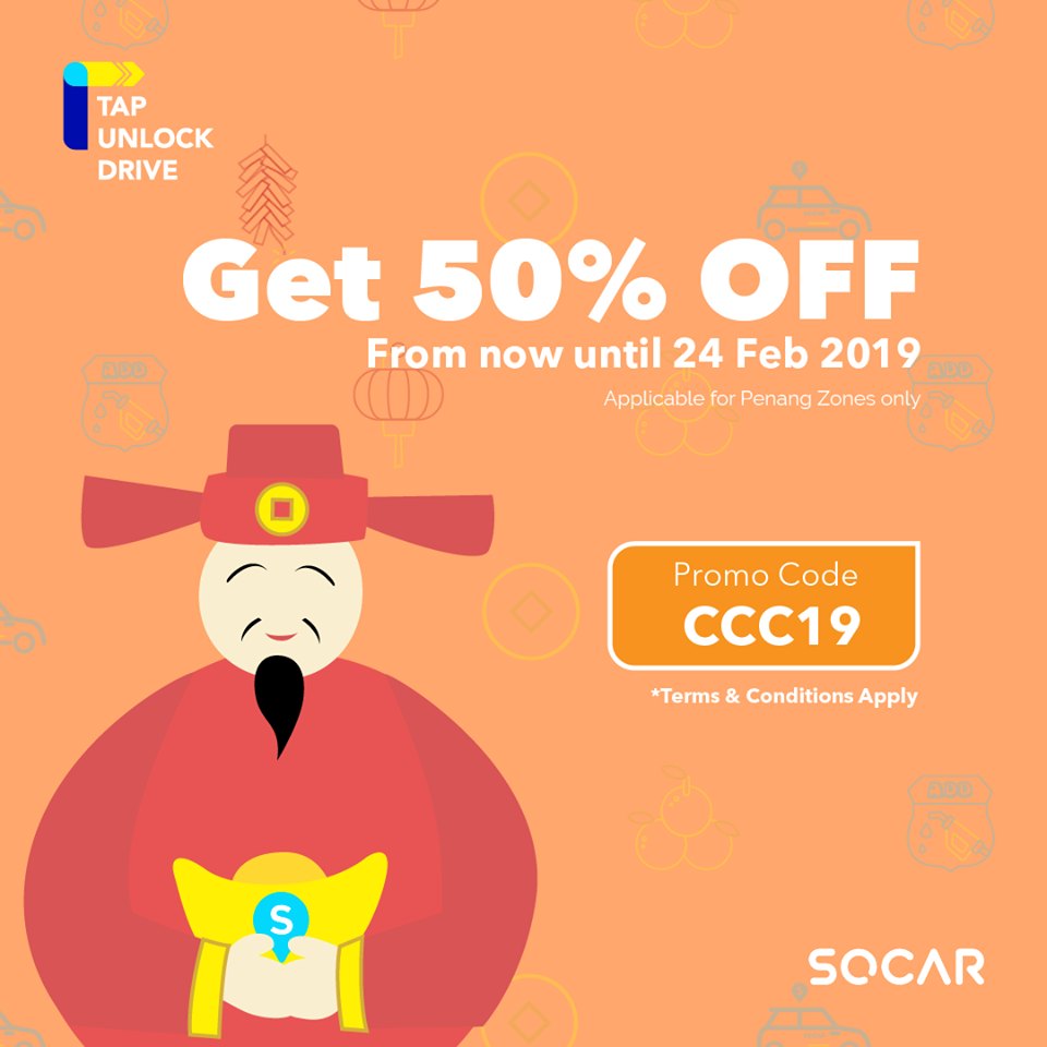 SOCAR offers 50% off for bookings in Penang  SoyaCincau.com