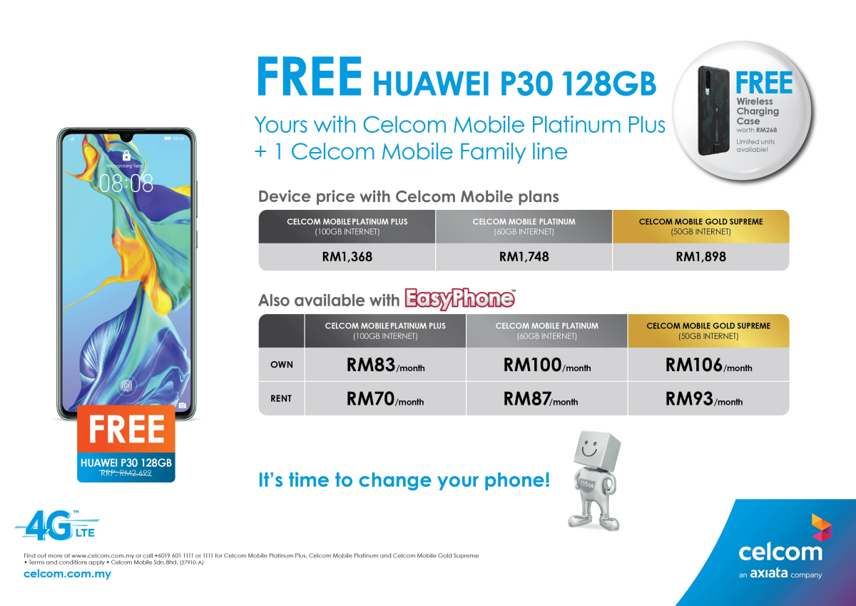 Celcom Reveals Huawei P30 And P30 Pro Contract Plans Soyacincau Com