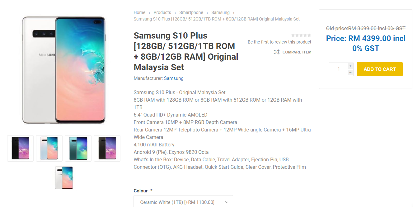 Samsung Galaxy S10+ 1TB now going for RM1,600 off in ...