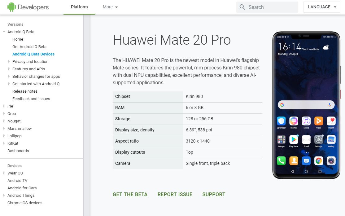 190531 huawei mate 20 pro android q
