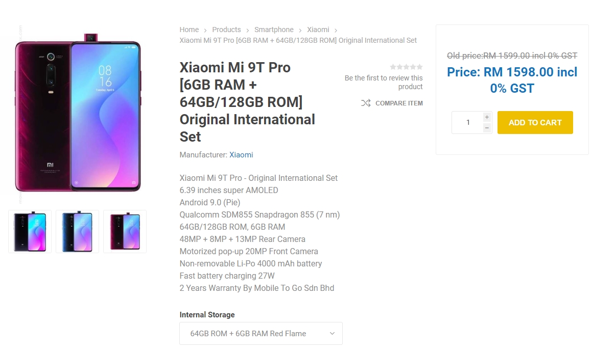 Xiaomi Mi 9t Pro Now On Sale With Stock Available In Malaysia
