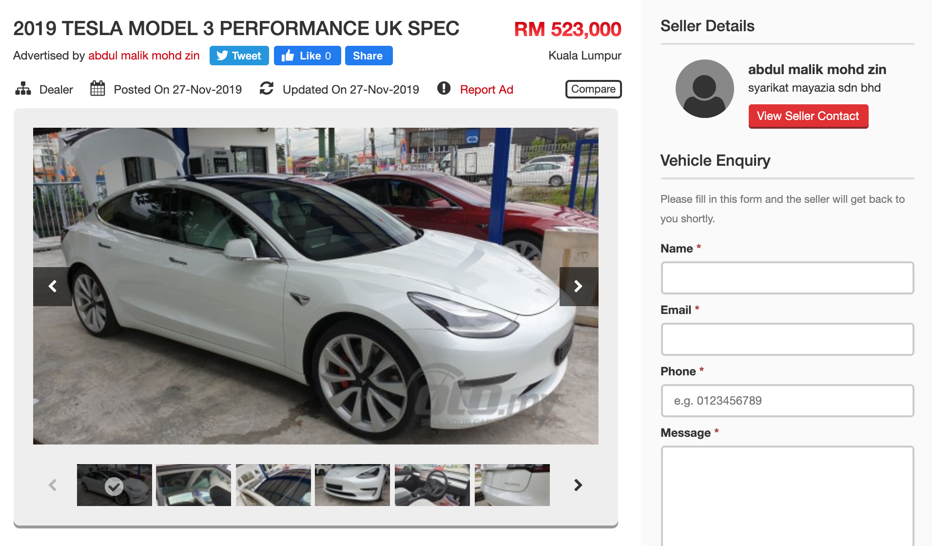 You Can Buy A Tesla Model 3 In Malaysia For Rm523kinterested