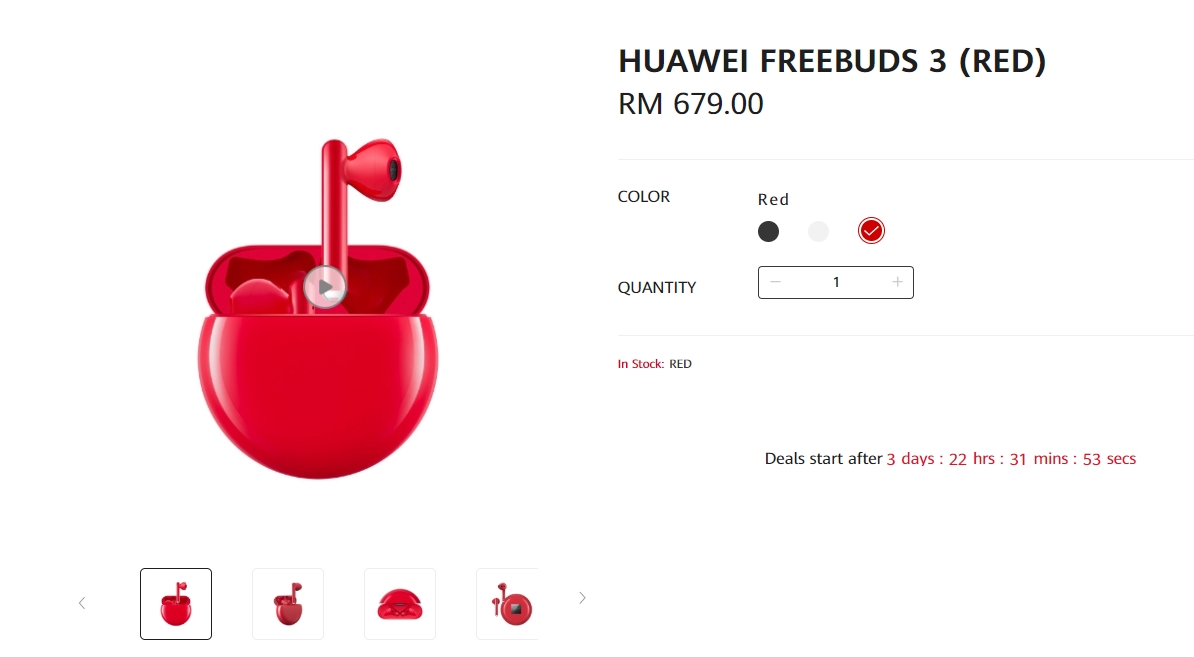 Huawei FreeBuds 3 Valentine Red