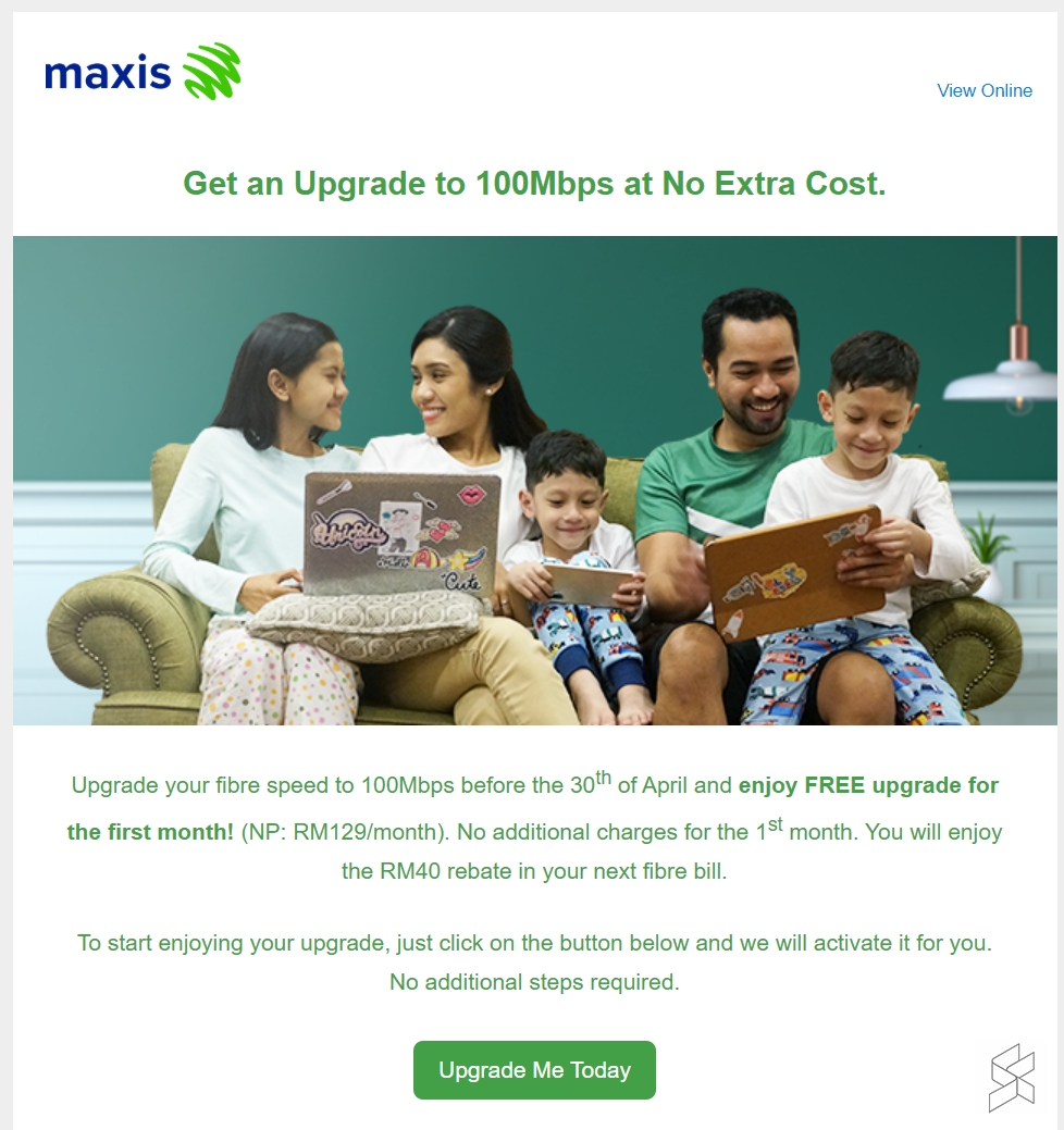 Maxis Fibre speed upgrade