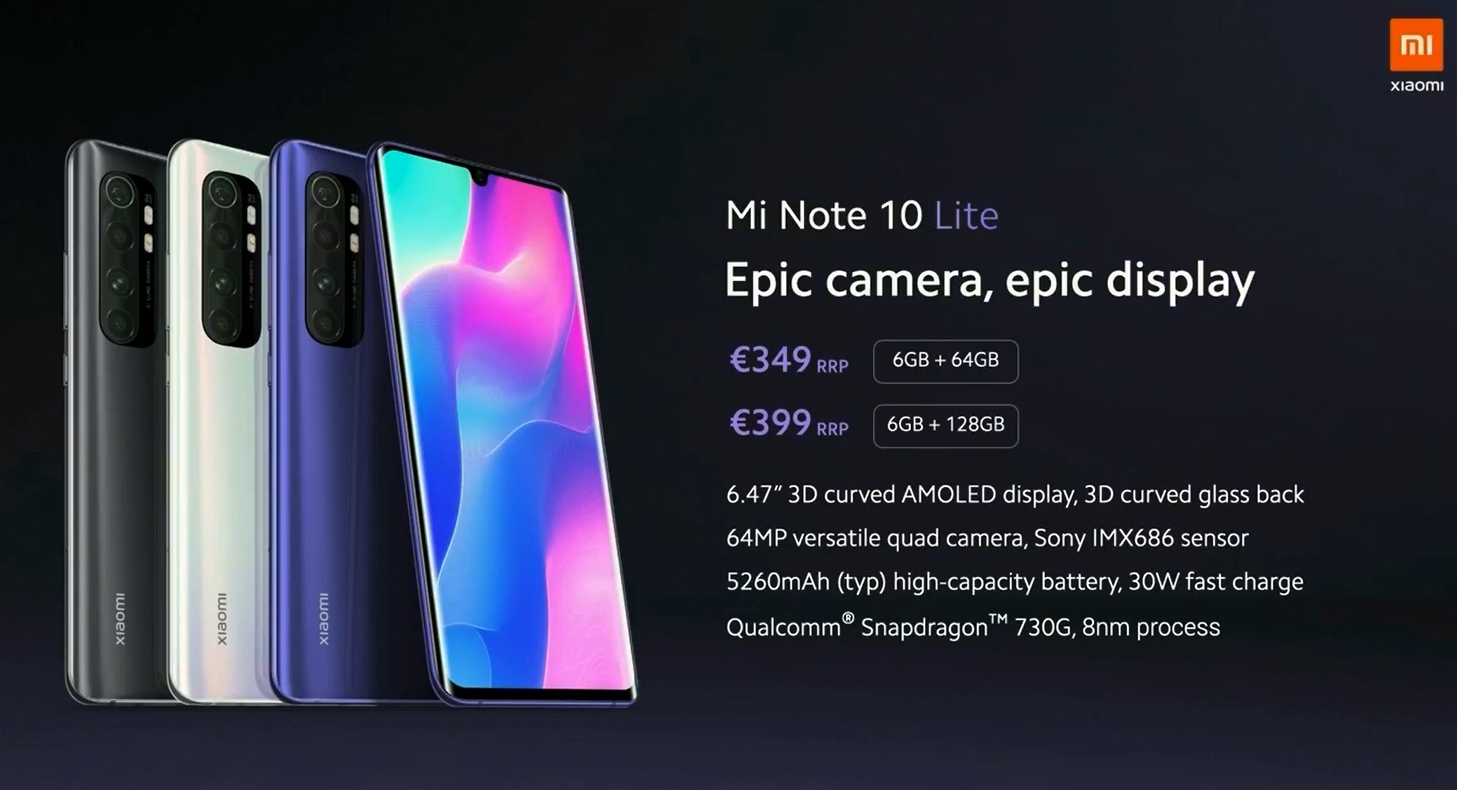 Xiaomi Mi Note 10 Lite Price