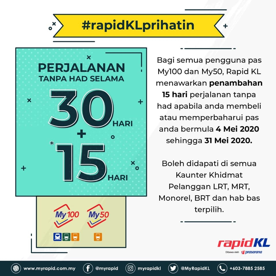 Rapid KL's unlimited-ride monthly pass now offered with 45 ...