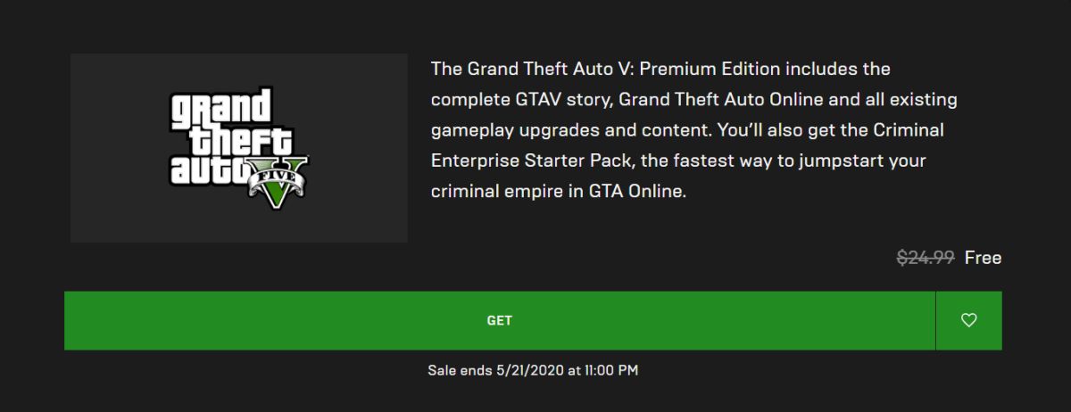 Exame Informática  GTA V gratuito na Epic Games Store até dia 21 de maio