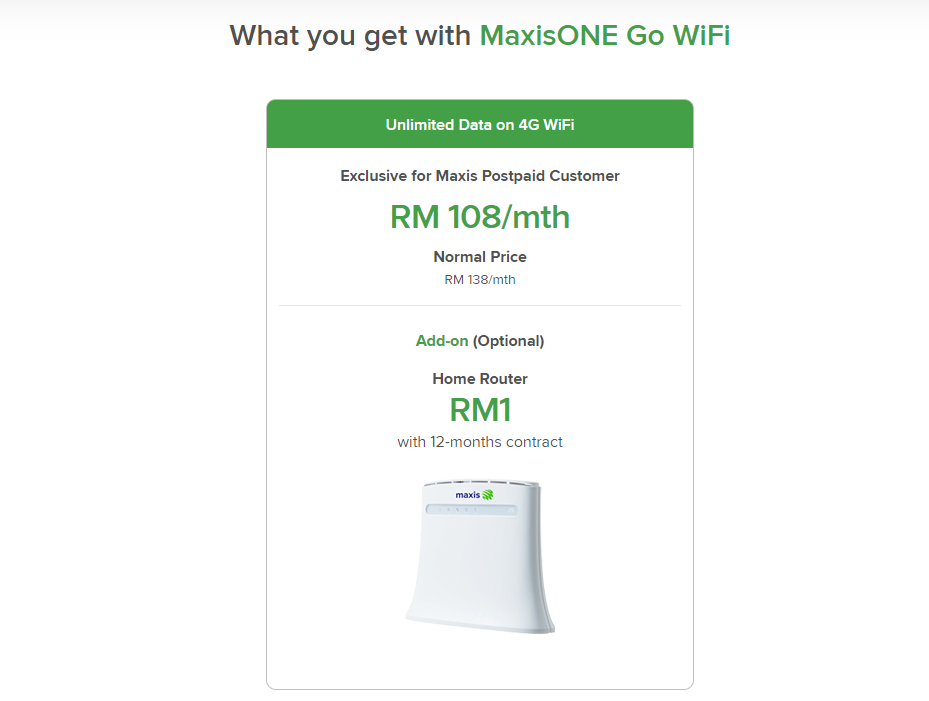 maxisOne Go WiFi Plan