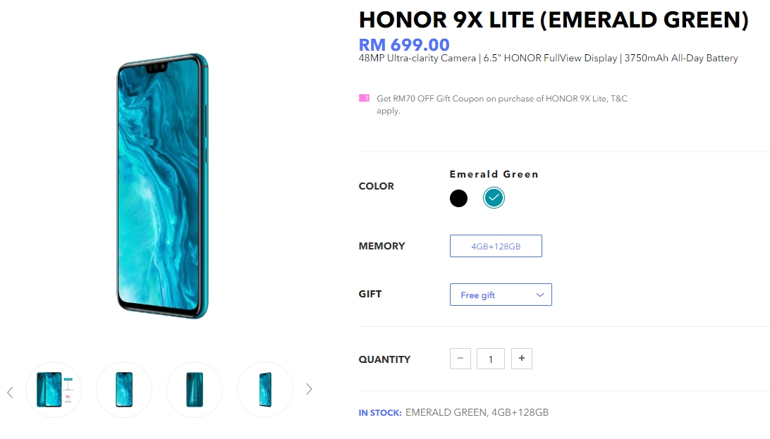 Honor 9X Lite Malaysia Price