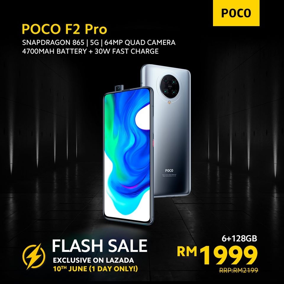 Poco F2 Pro Flash sale RM1999 Lazada
