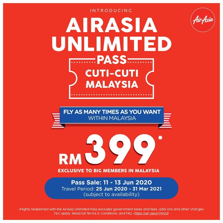 AirAsia Unlimited Pass Cuti-cuti Malaysia