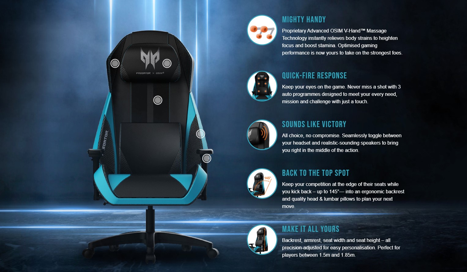  Acer  and Osim  s new Predator  gaming  chair  offers soothing 