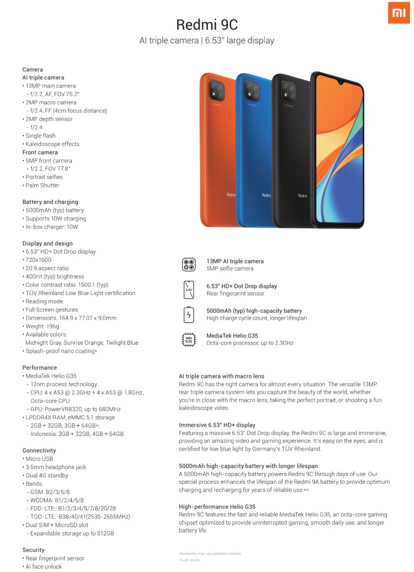 Xiaomi Redmi 9 - Full phone specifications