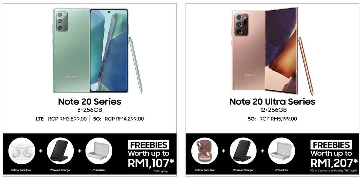 Samsung Galaxy Note 20 Note 20 Ultra Pre-order freebies Malaysia