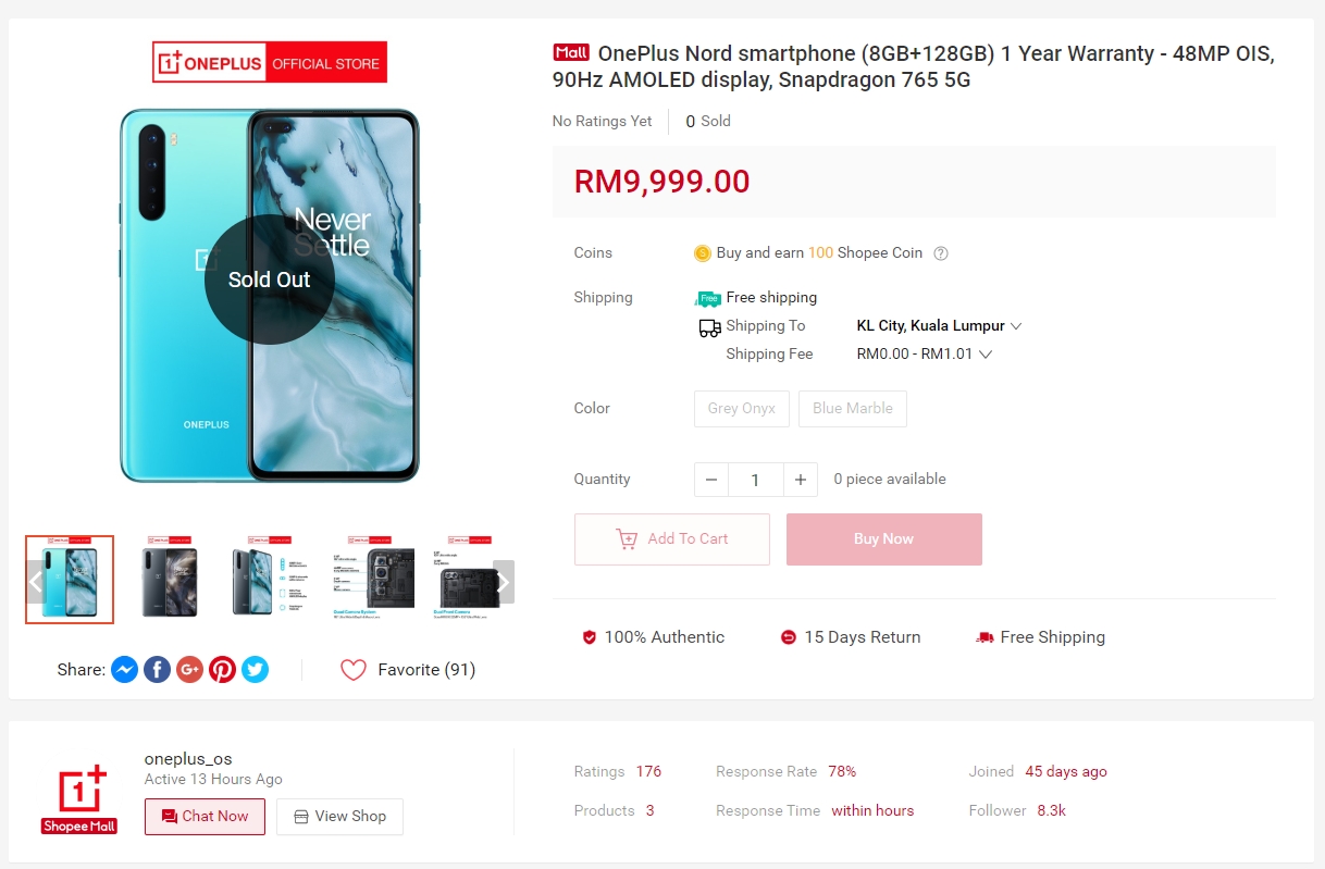 OnePlus Nord official OnePlus store shopee