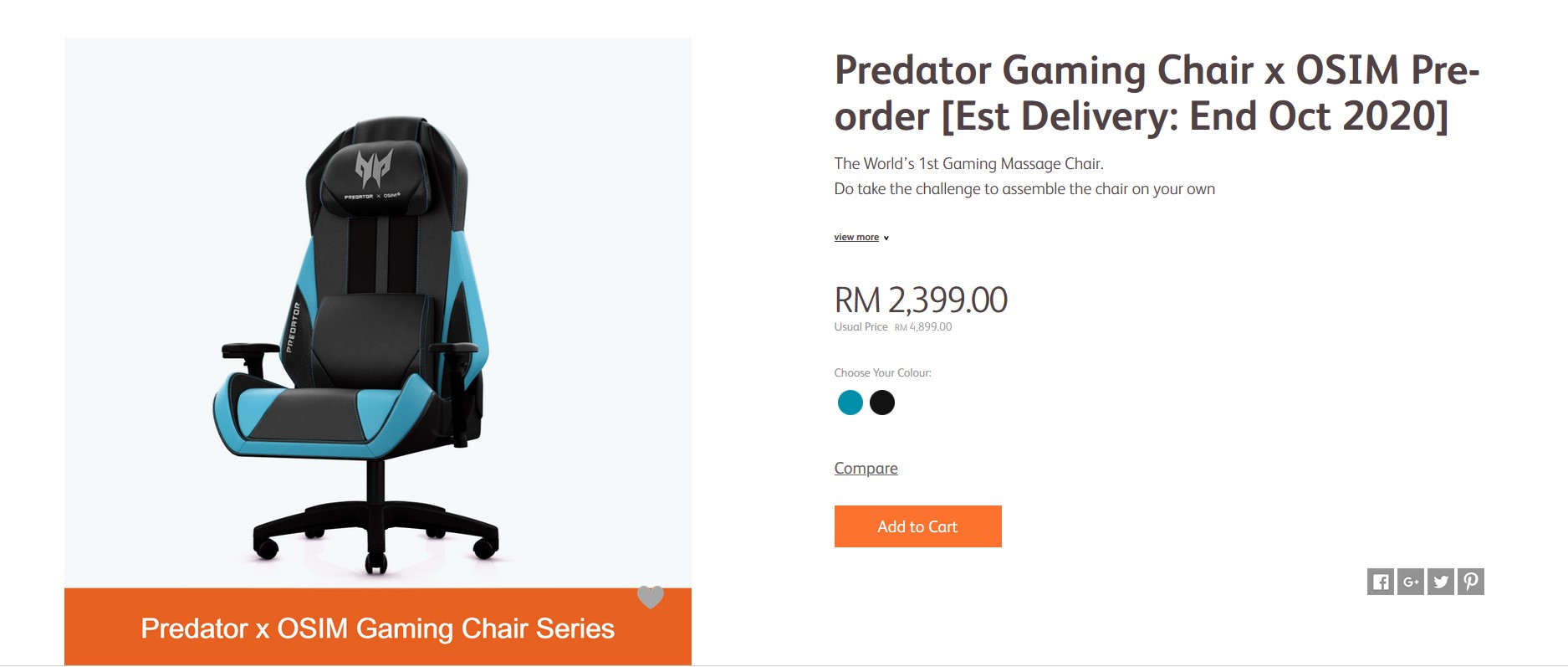 Predator Osim Gaming Chair Off 64