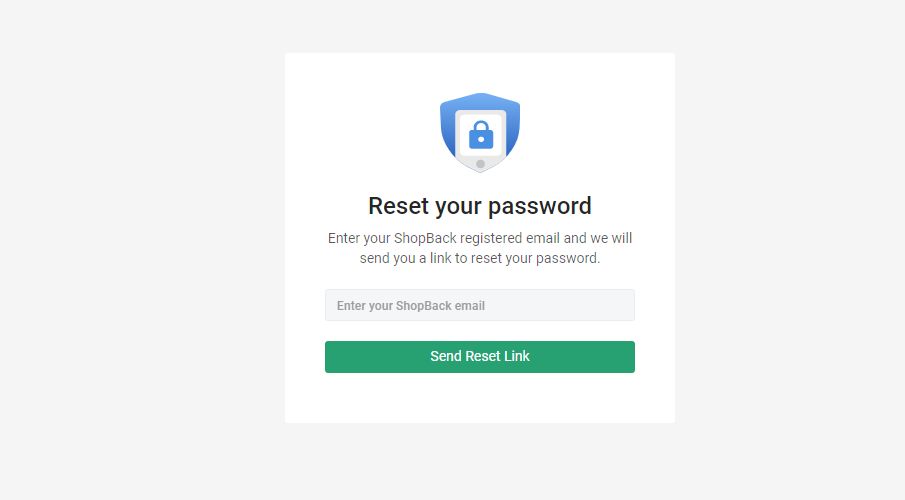 ShopBack reset password