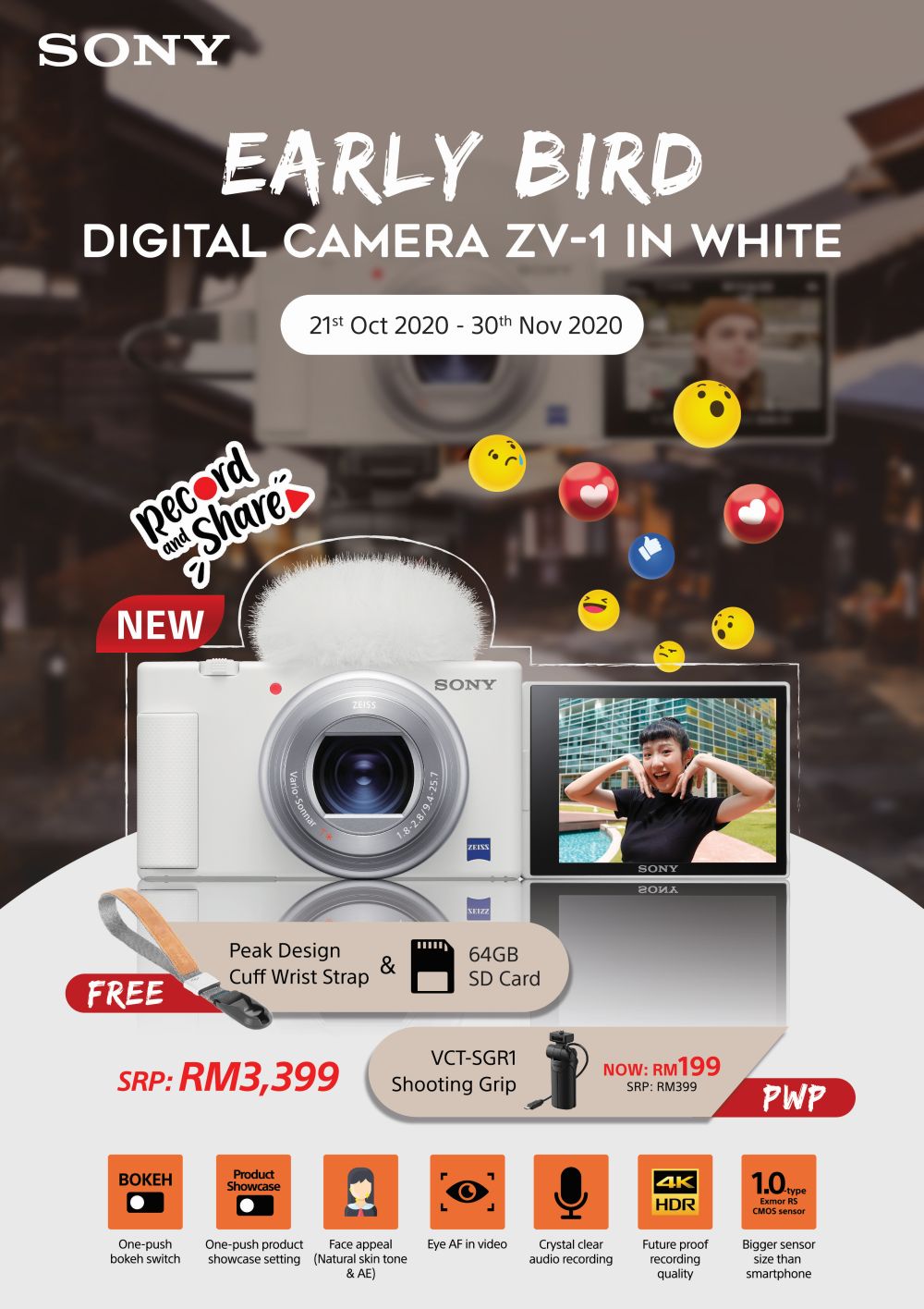 Sony Zv 1 Vlogging Digital Camera Now Comes In White Priced At Rm3 399 Soyacincau