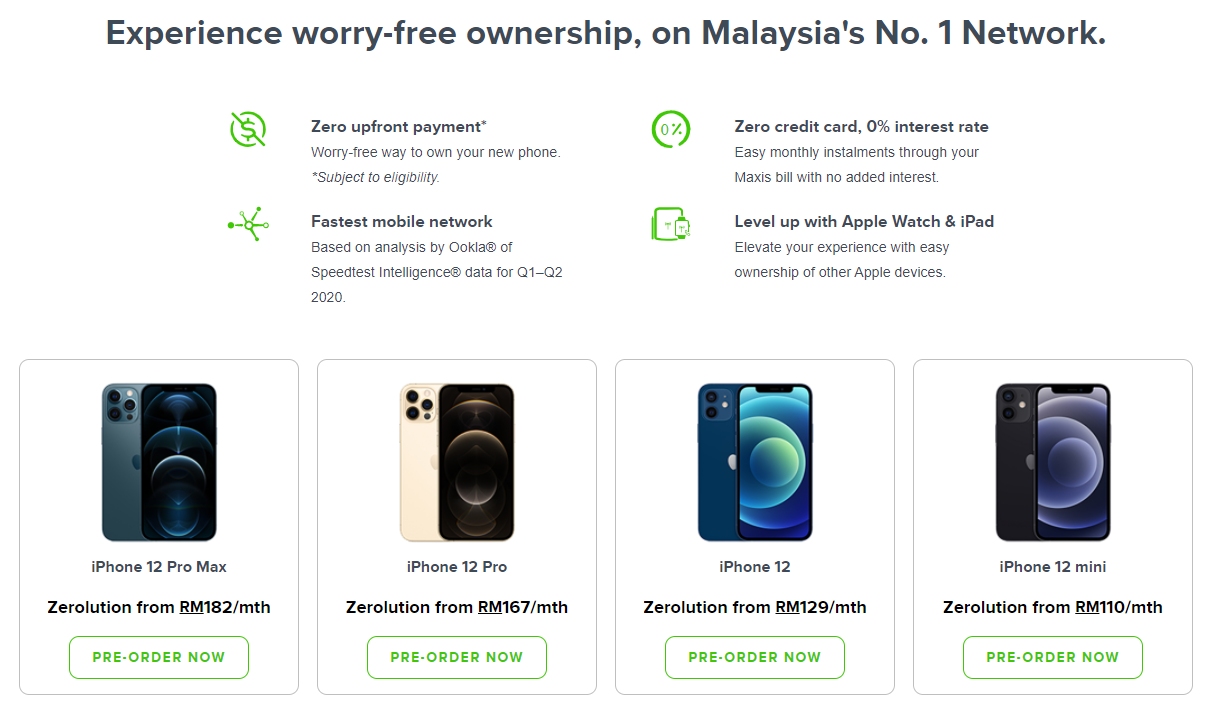 Maxis Offers Iphone 12 Series From Rm110 Month On Zerolution