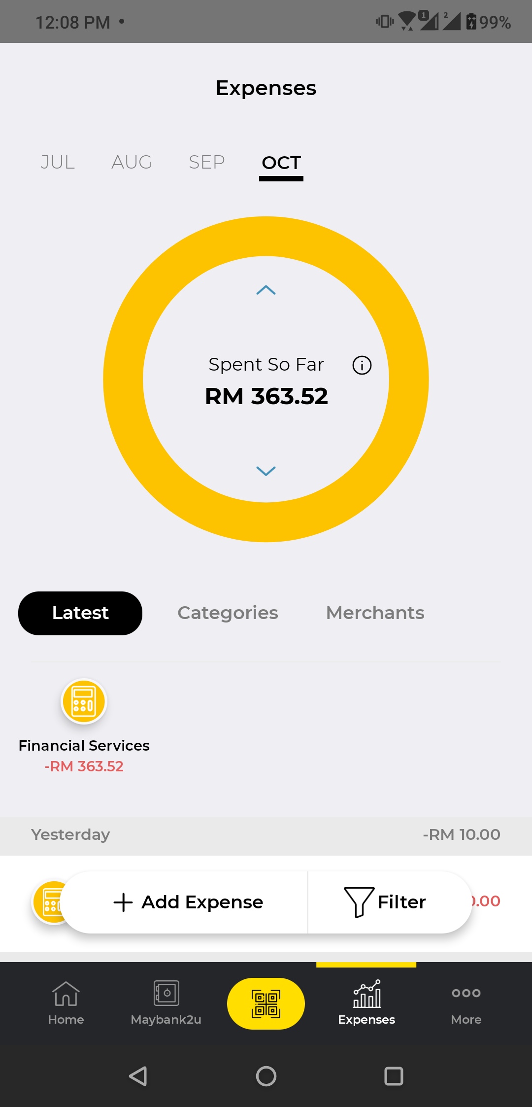 How to get receipt from maybank2u app