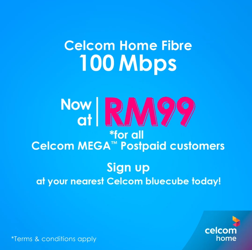 Celcom Home Fibre 100Mbps Broadband