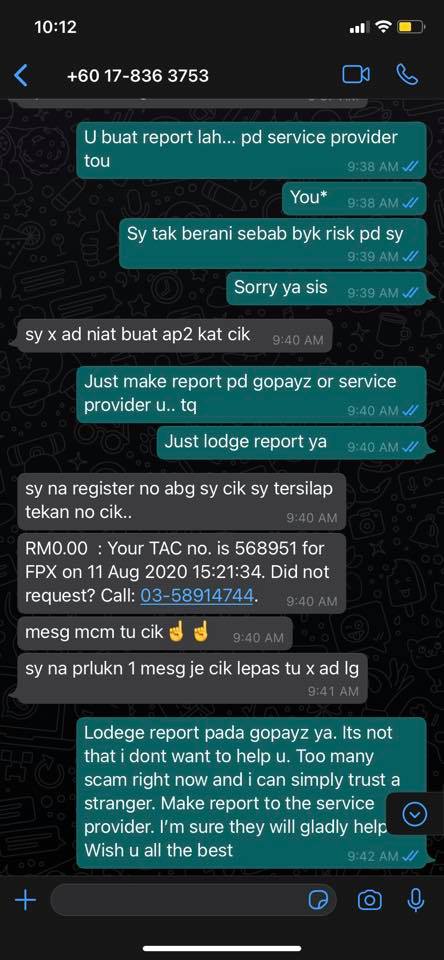 Royal Malaysia Police Warns Of Gopayz Scam Via Whatsapp