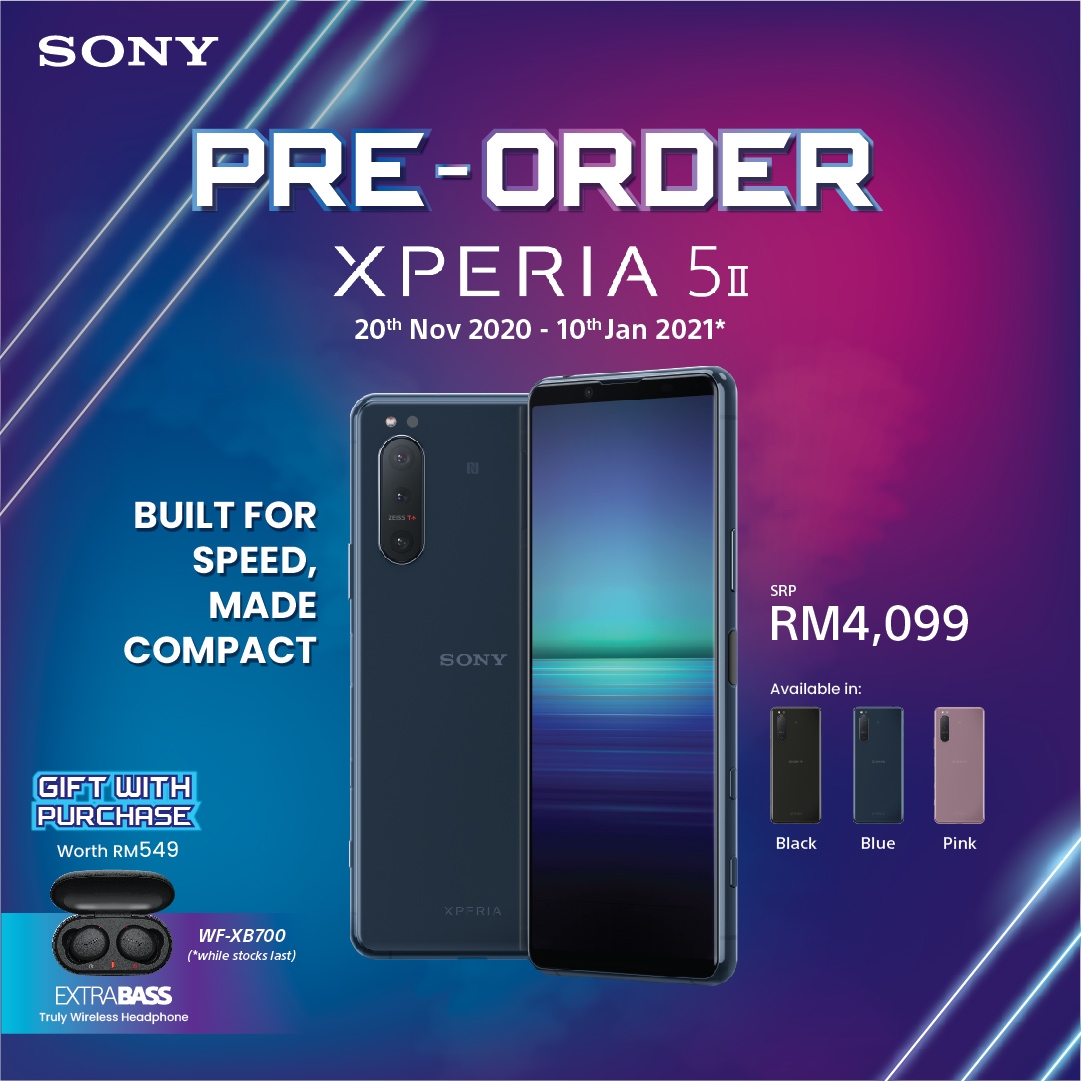 Sony Xperia 5 II Pre-order Malaysia free WF-XB700