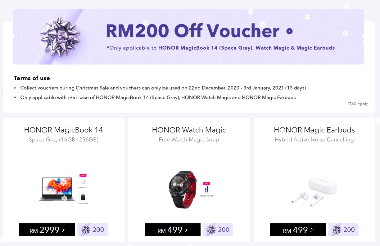 Honor RM200 off