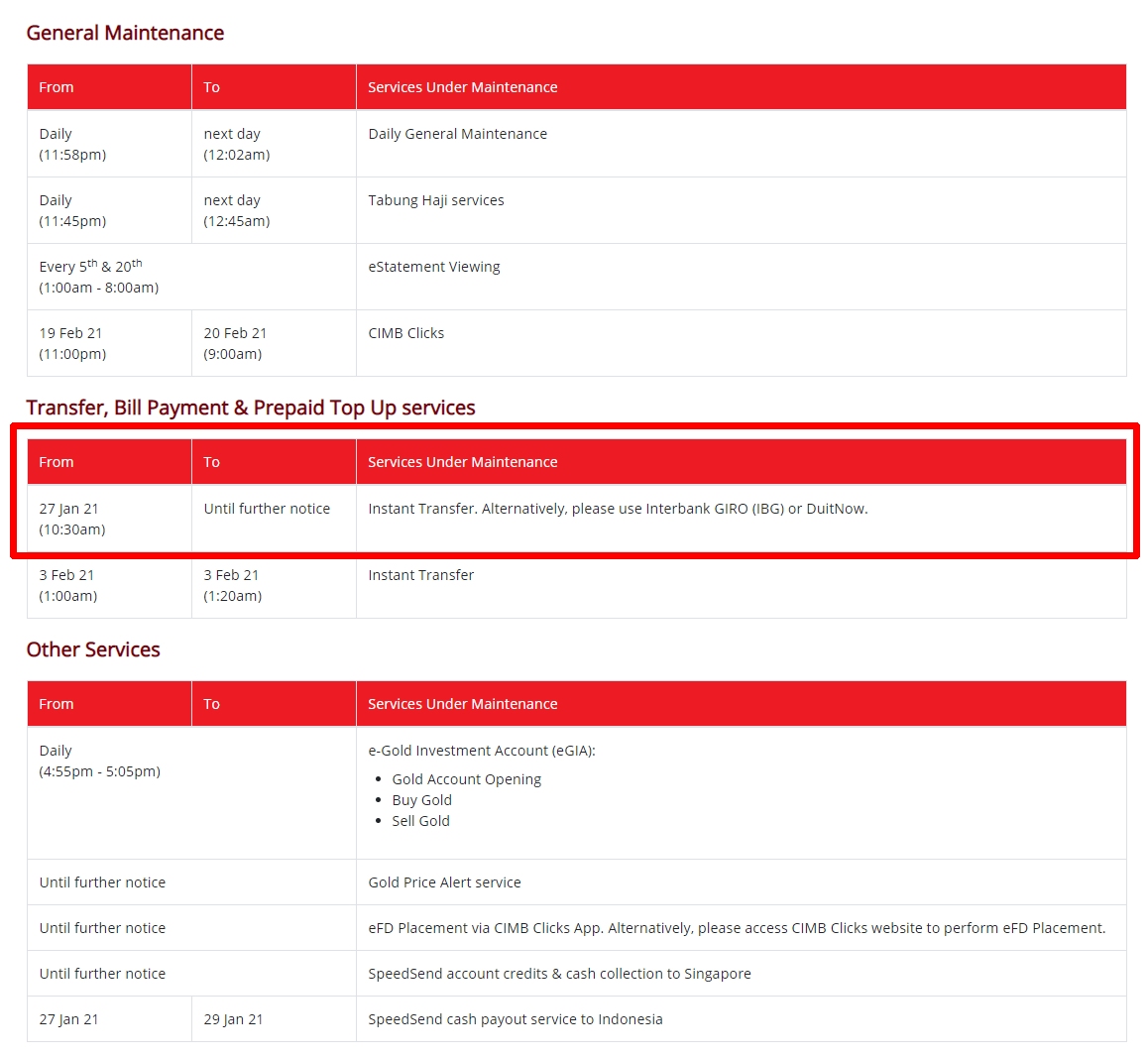 Update Cimb Clicks Instant Transfer Currently Unavailable Here Are Other Alternatives