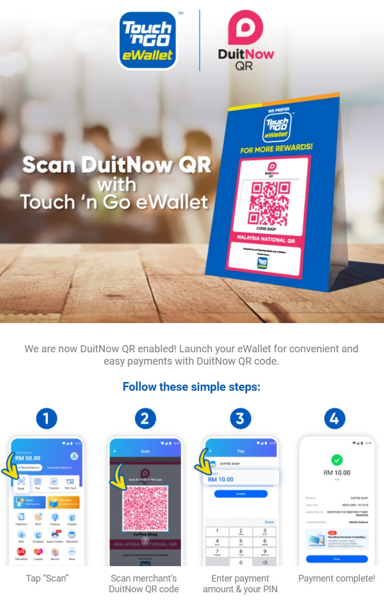 DuitNow QR How to use Touch n Go eWallet